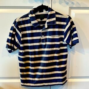 Mini-Boden boys' striped blue and white polo shirt- perfect condition.